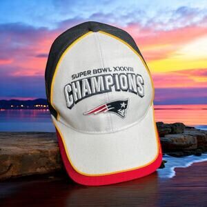 Reebok New England Patriots Hat Cap Super Bowl XXXVIII 38 Champions NFL Football